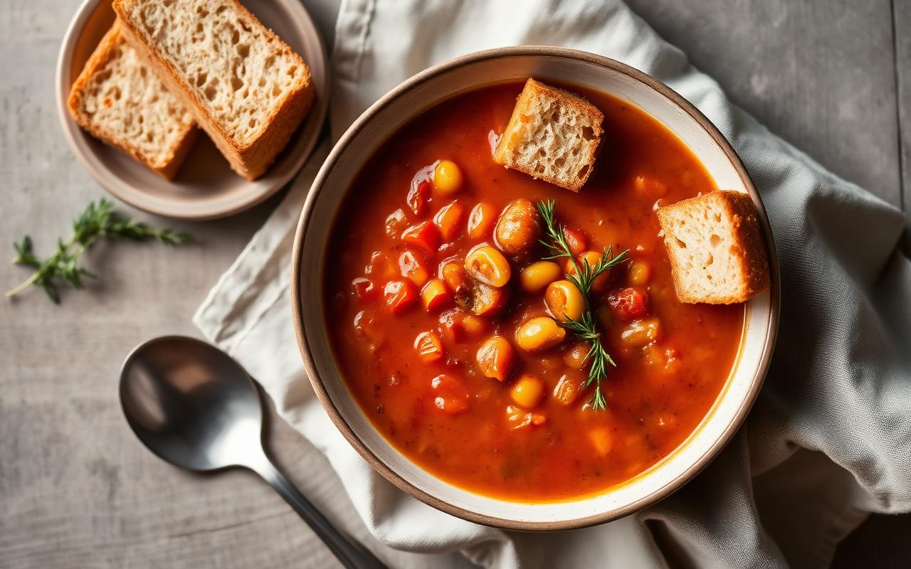 Recipe: Roast Tomato and Butter Bean Soup with Sourdough Croutons